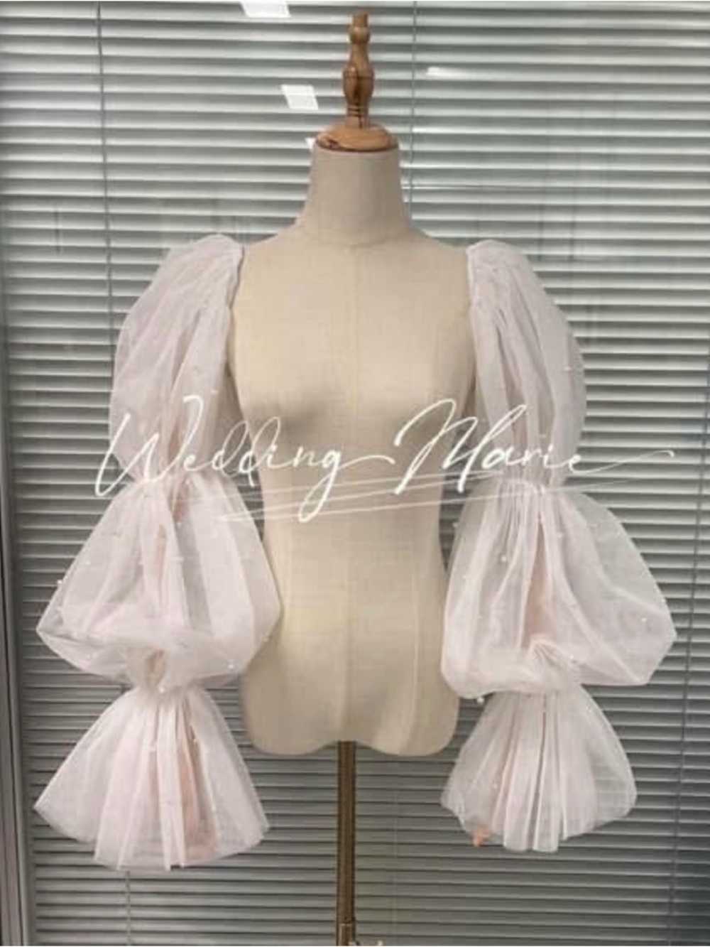 Sheer Puff Sleeve Bridal Top in White